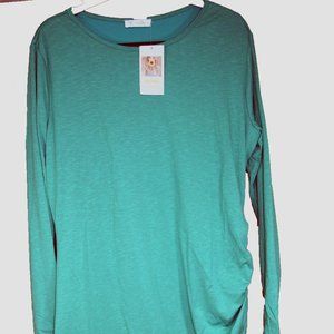 Women's Green Dress Side Gathered One Side XXL